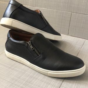 Madden black slip ons with zipper brand new no tag